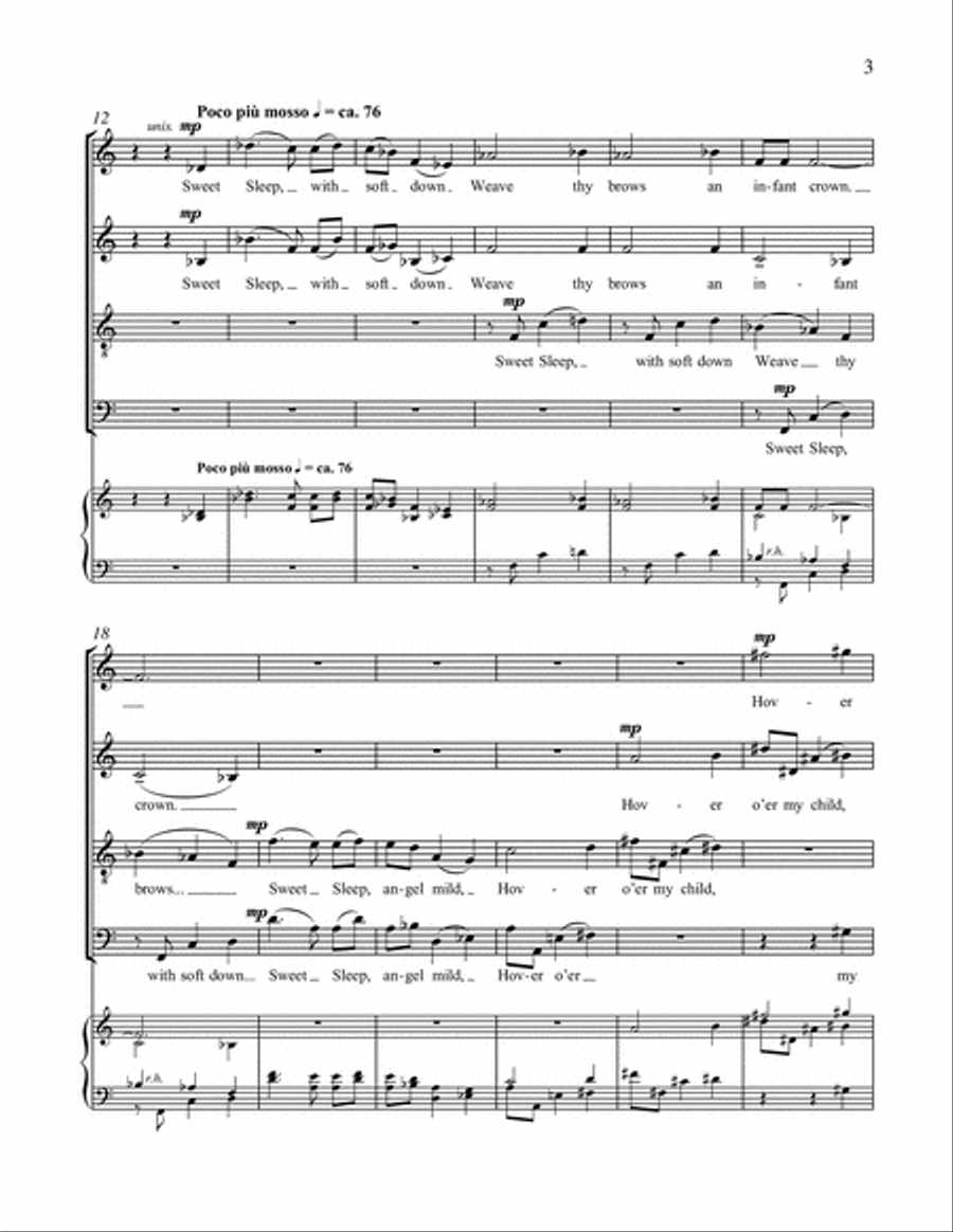 Cradle Song 4-Part scores gallery preview page 2