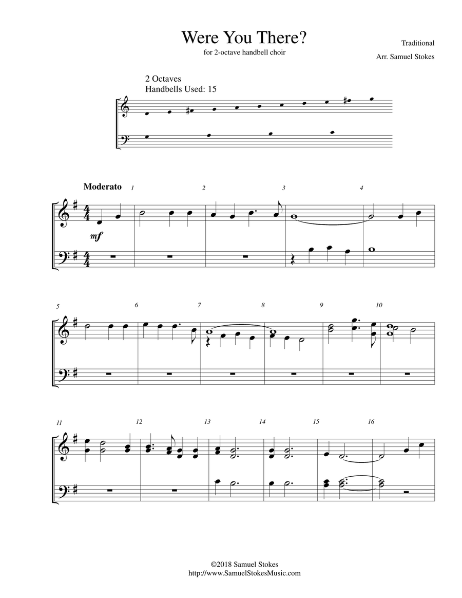 Were You There? - for 2-octave handbell choir 2-Octaves scores gallery preview page 1