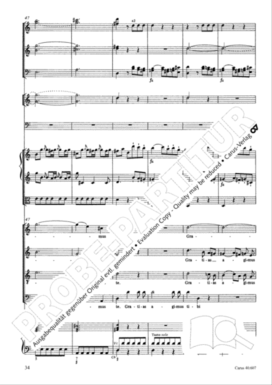 Mass in time of war (Missa in tempore belli) 4-Part scores gallery preview page 45
