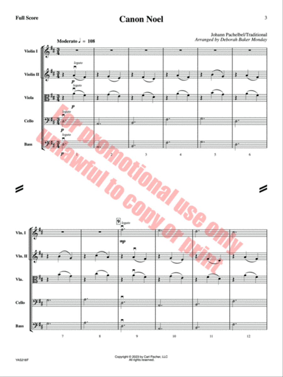 Canon Noel Canon Noel Orchestra scores gallery preview page 4