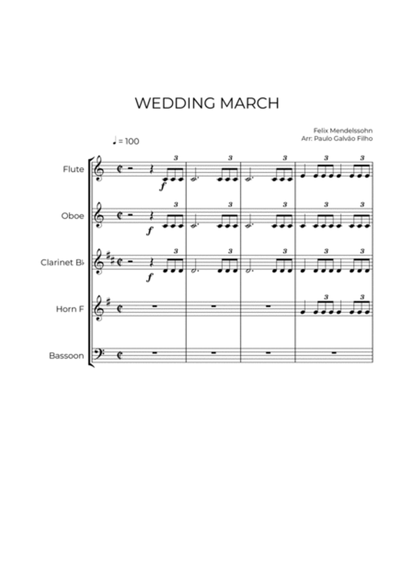 WEDDING MARCH - MENDELSSOHN - WIND QUINTET image number null