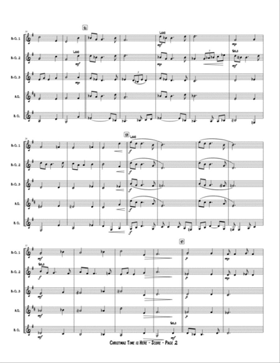 Christmas Time Is Here Clarinet Choir scores gallery preview page 4