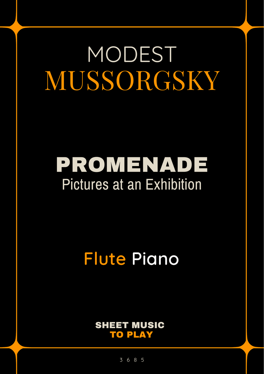 Pictures at an Exhibition - Promenade - Flute and Piano (Full Score and Parts) image number null