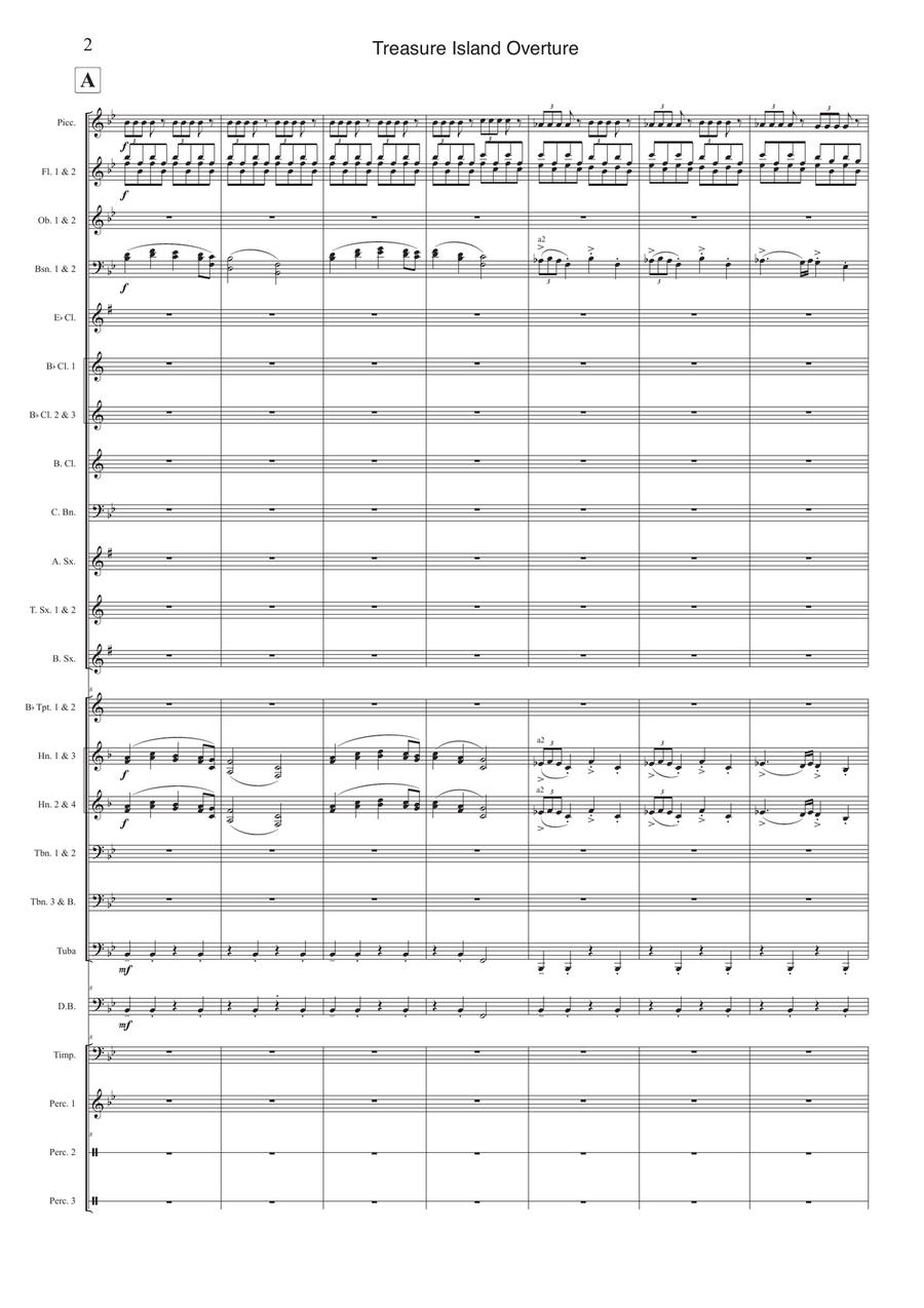 Treasure Island Overture - original composition for Concert Band by Daniel Edwards Concert Band scores gallery preview page 4