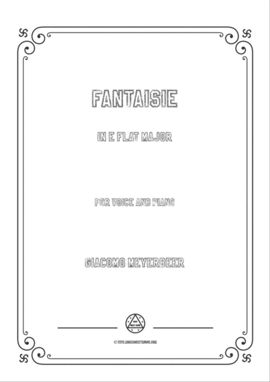 Meyerbeer-Fantaisie in E flat Major,for Voice and Piano Voice Solo scores gallery preview page 1