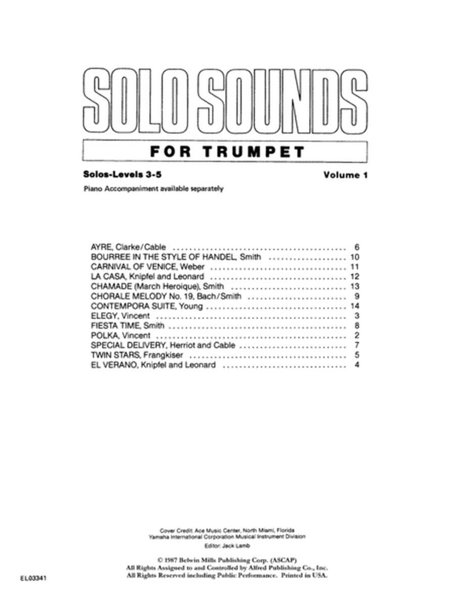Solo Sounds for Trumpet, Volume 1