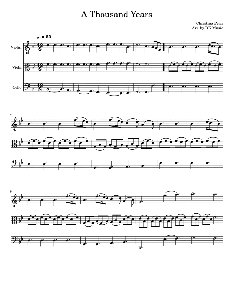 A Thousand Years String Trio scores gallery preview page 1