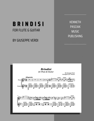 Book cover for Brindisi (for Flute or Violin & Guitar)