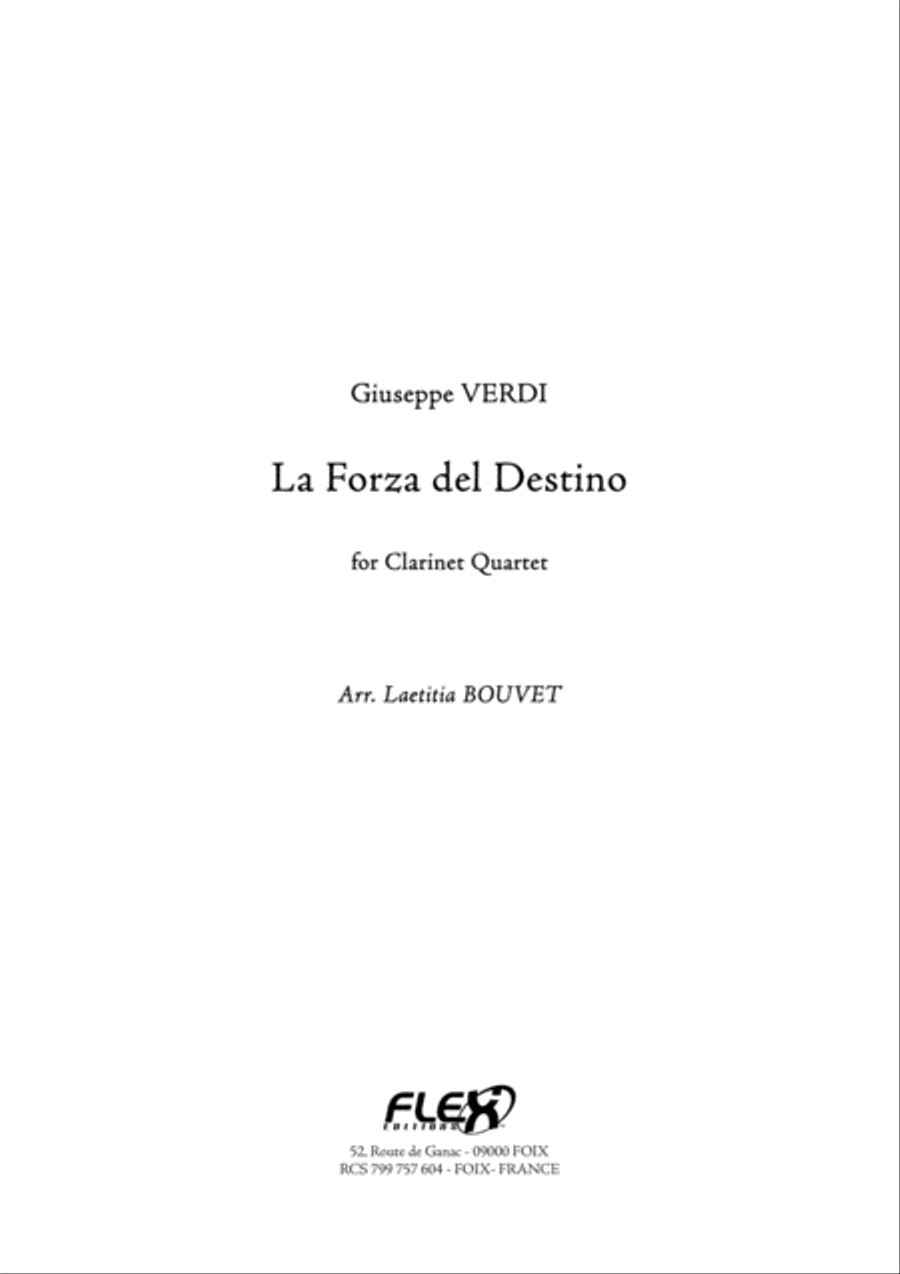 La Forza del Destino Clarinet Quartet scores gallery preview page 1