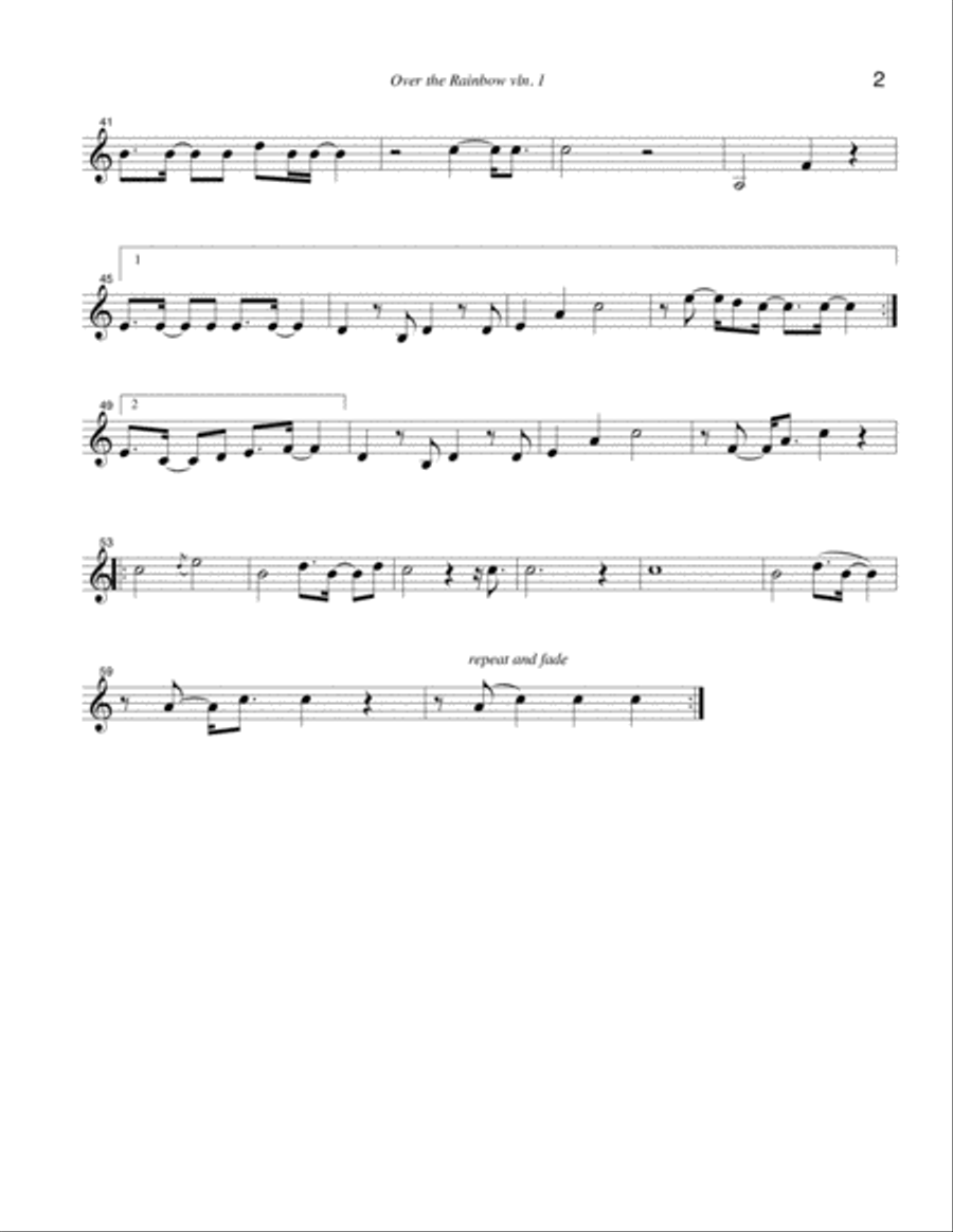 Over The Rainbow (from The Wizard Of Oz) String Quartet scores gallery preview page 4