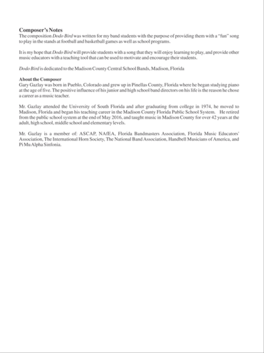 Dodo Bird Concert Band scores gallery preview page 3