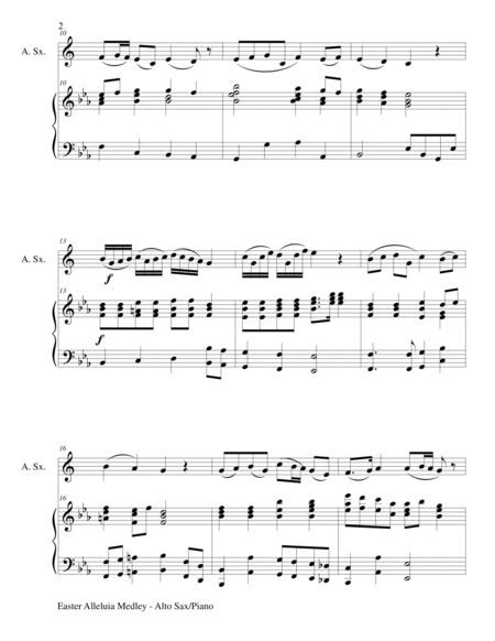 EASTER ALLELUIA MEDLEY (Duet – Alto Sax/Piano) Score and Sax Part image number null