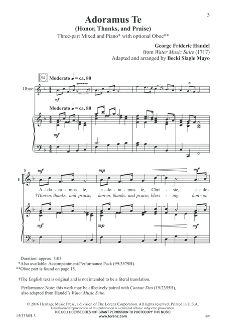 Adoramus Te Adoramus Te 3-Part scores gallery preview page 3