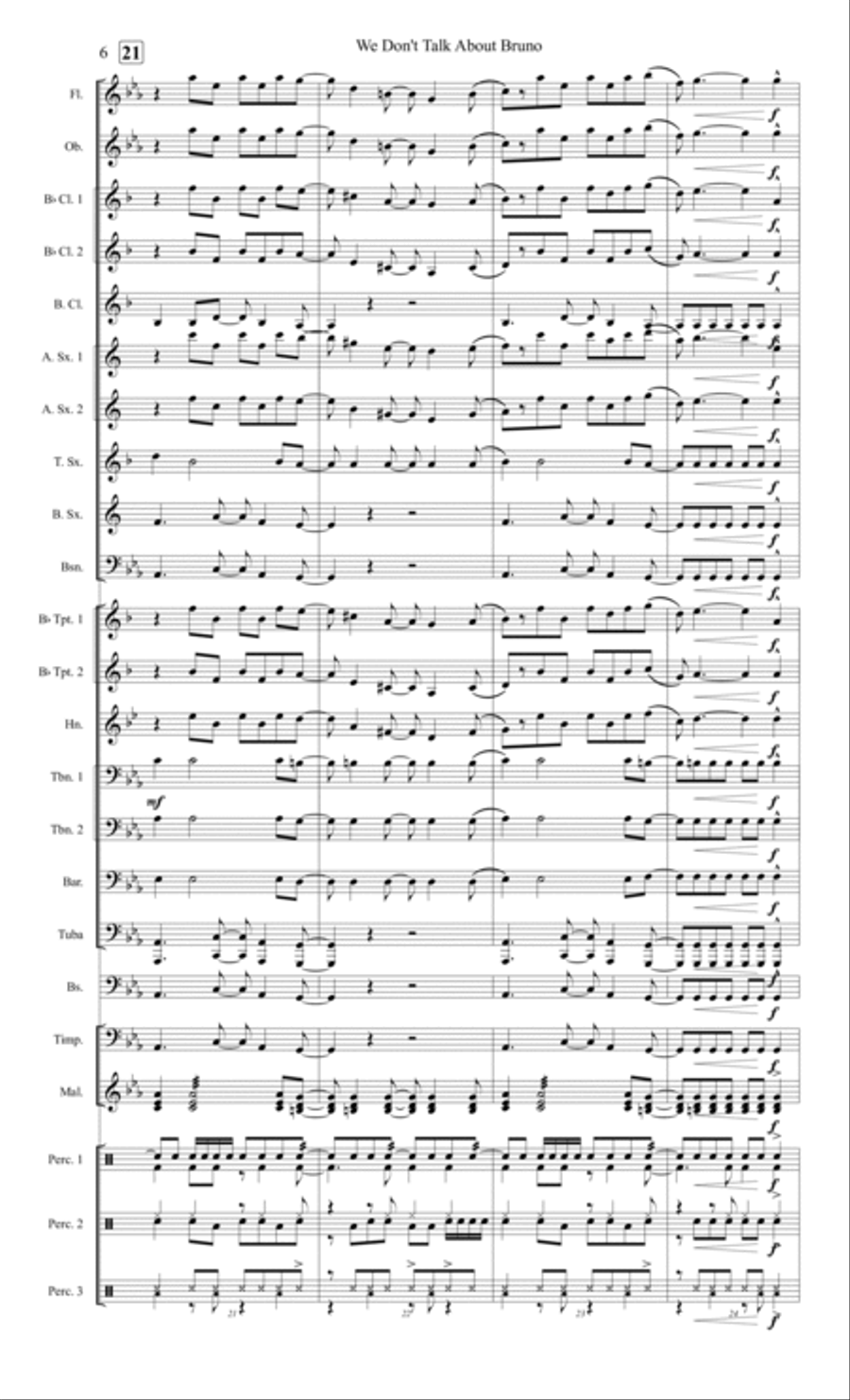 We Don't Talk About Bruno Concert Band scores gallery preview page 6