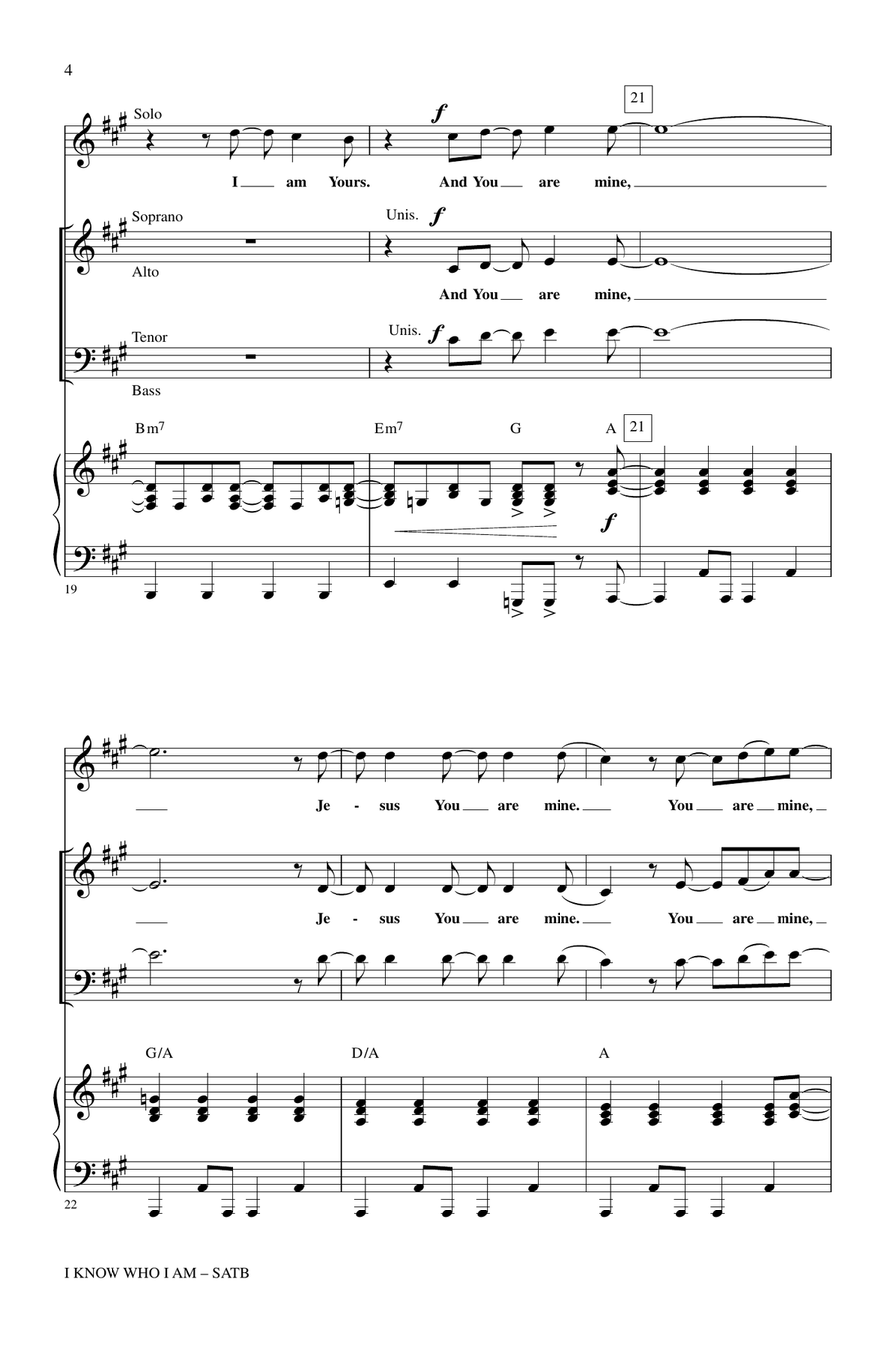 I Know Who I Am I Know Who I Am 4-Part scores gallery preview page 3