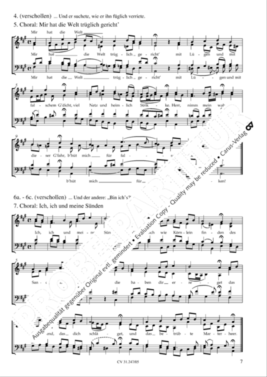 St. Mark Passion (Markus-Passion) 4-Part scores gallery preview page 8