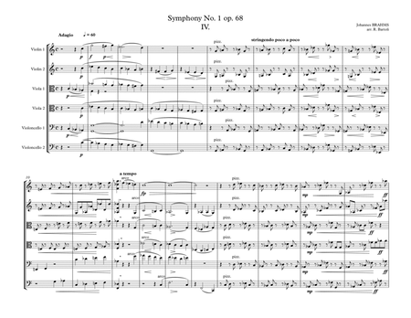 Brahms: Symphony No. 1 op. 68 finale arr. for string sextet (score and parts)
