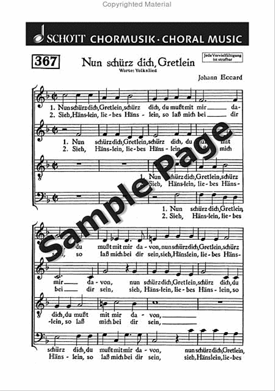 Eccard J Nun Schuerz Dich Gretlein Mixed Choir scores gallery preview page 2