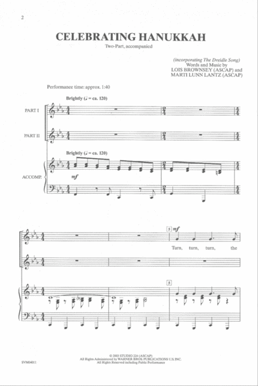 Celebrating Hanukkah 2-Part scores gallery preview page 2