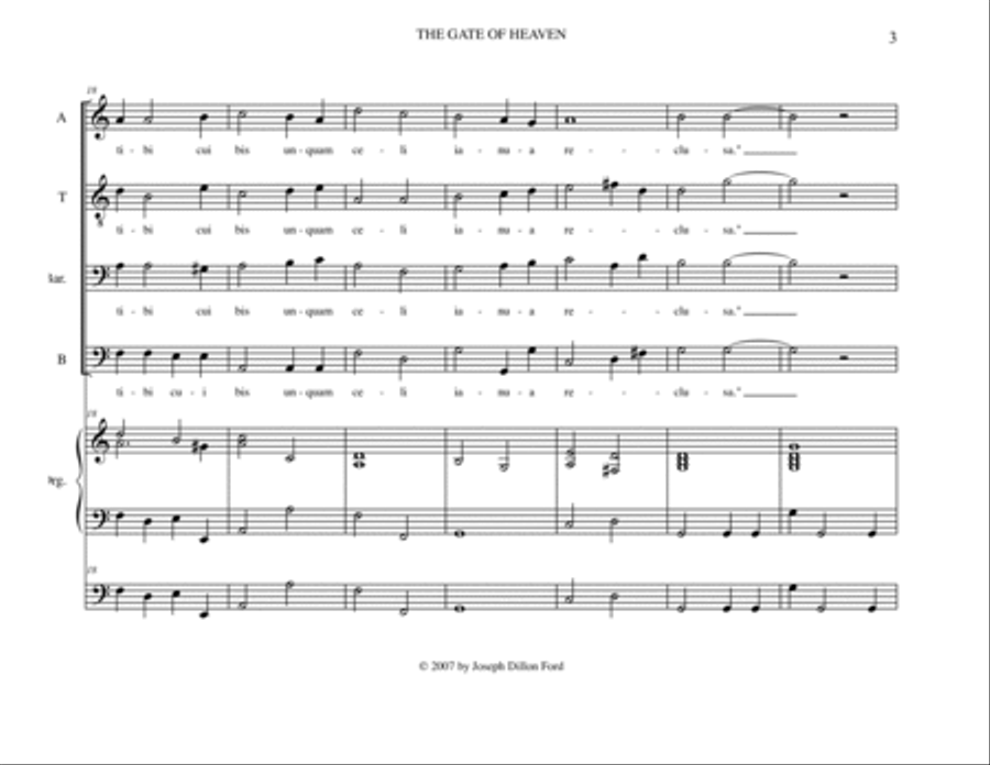 The Gate of Paradise (The Gate of Heaven) for men's choir (ATBarB) and organ Men's Choir scores gallery preview page 3