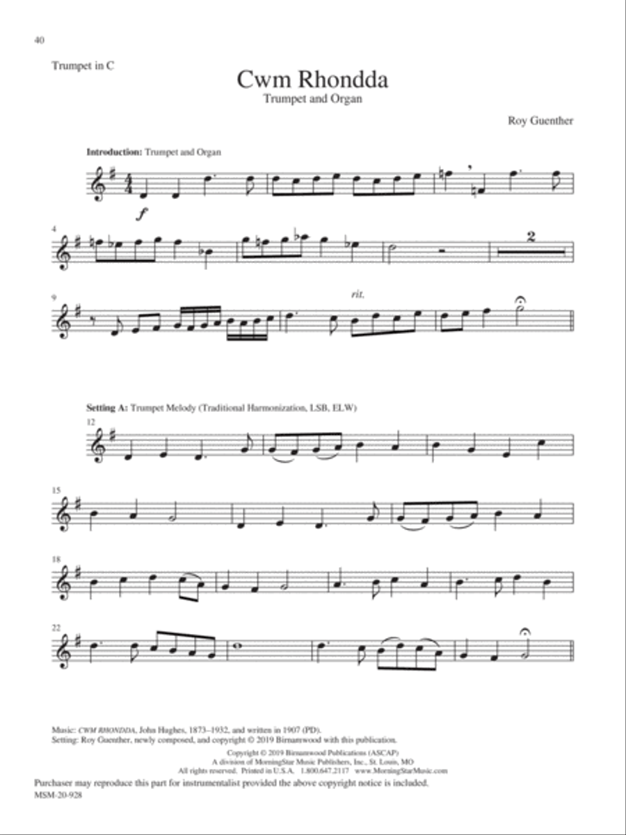 Cwm Rhondda Trumpet scores gallery preview page 4