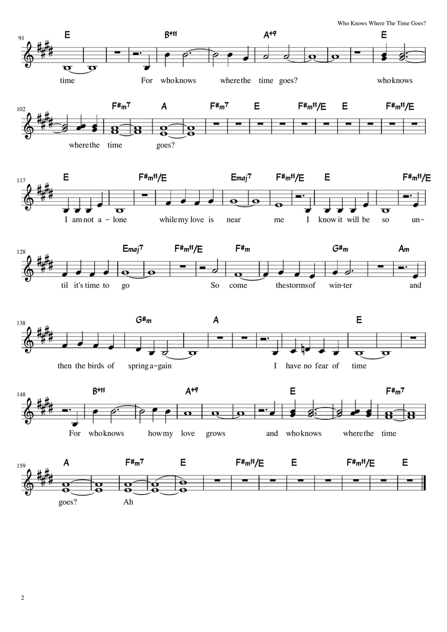 Who Knows Where The Time Goes Guitar scores gallery preview page 2