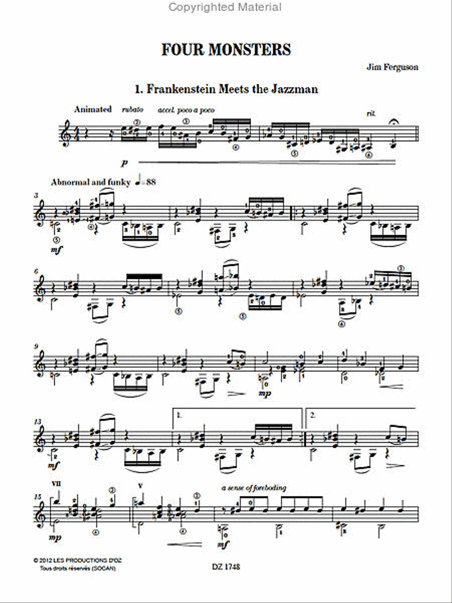 Four Monsters Four Monsters Classical Guitar scores gallery preview page 2