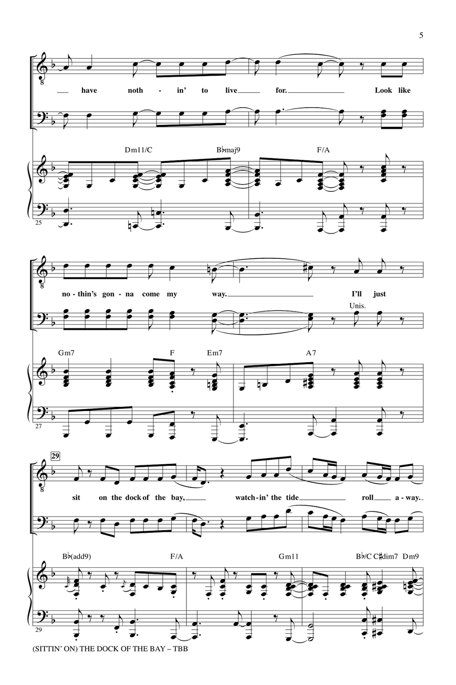 (Sittin' On) The Dock Of The Bay 3-Part scores gallery preview page 4