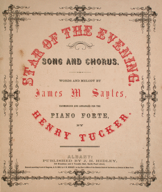 Book cover for Star of the Evening. Song and Chorus