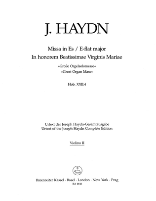 Book cover for Missa in honorem Beatissimae Virginis Mariae E flat major Hob. XXII:4 'Great Organ Mass'