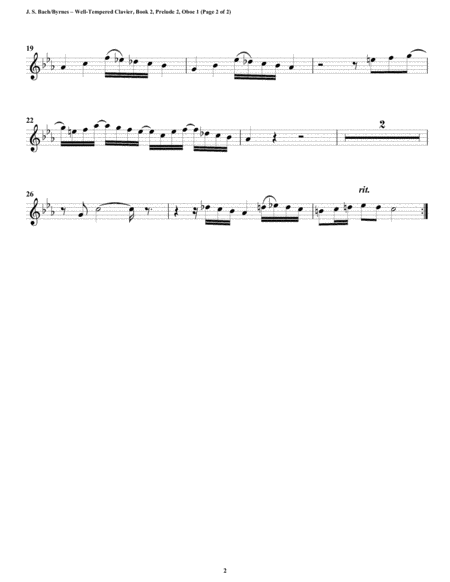 Prelude 02 from Well-Tempered Clavier, Book 2 (Double Reed Quintet) image number null