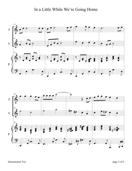 In a Little While We're Going Home (for Flute and Violin Duet with Piano Accompaniment) by Sharon Wilson Flute - Digital Sheet Music