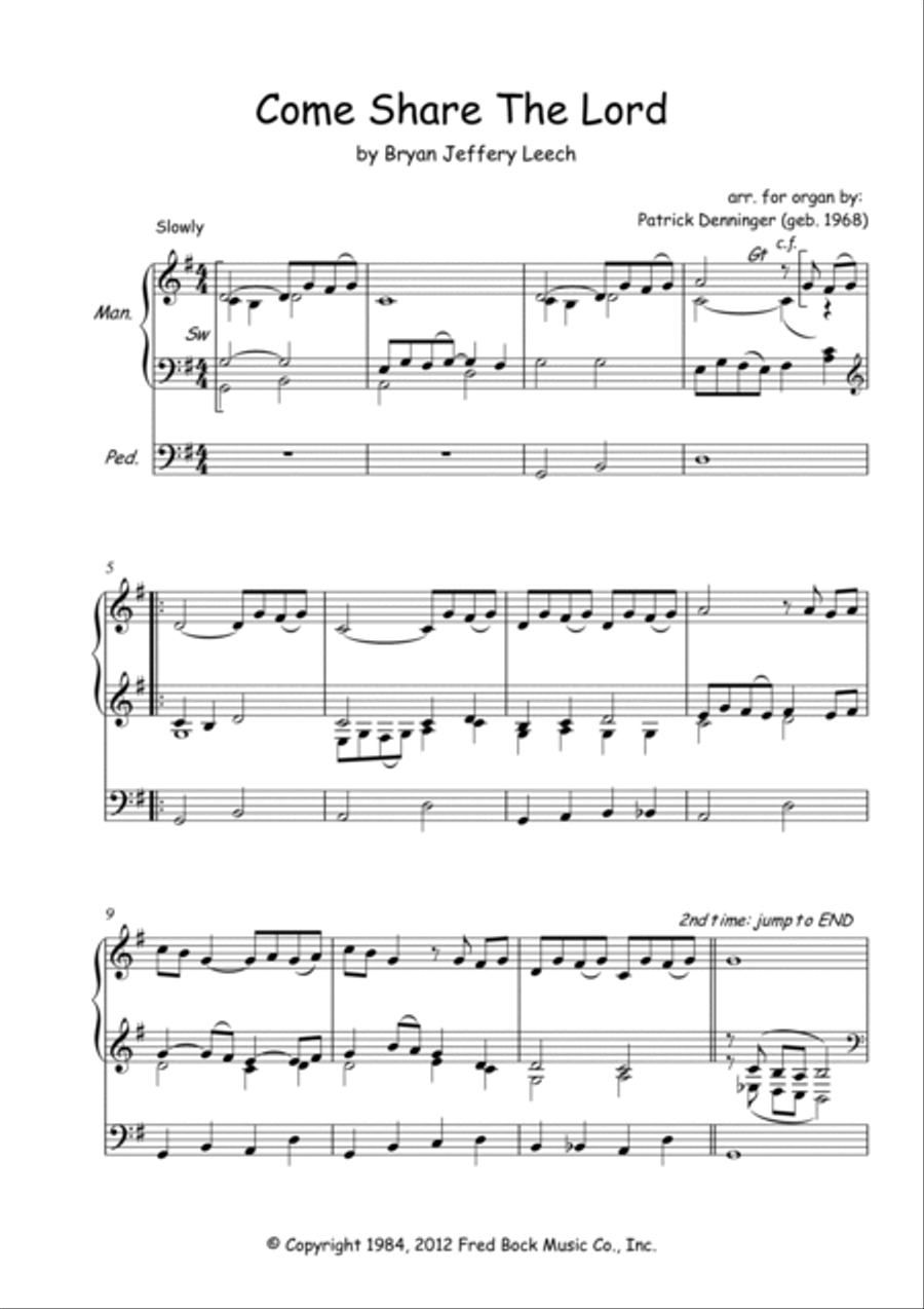 Come, Share The Lord Come, Share The Lord Organ Solo scores gallery preview page 2