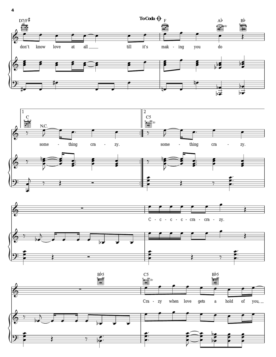Something Crazy Piano, Vocal, Guitar scores gallery preview page 4