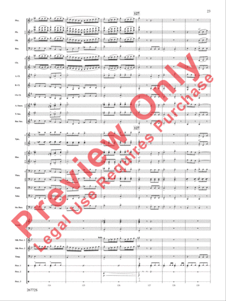 March: The Lion's Gate (Movement 1 from Sea to Sky) Concert Band scores gallery preview page 24