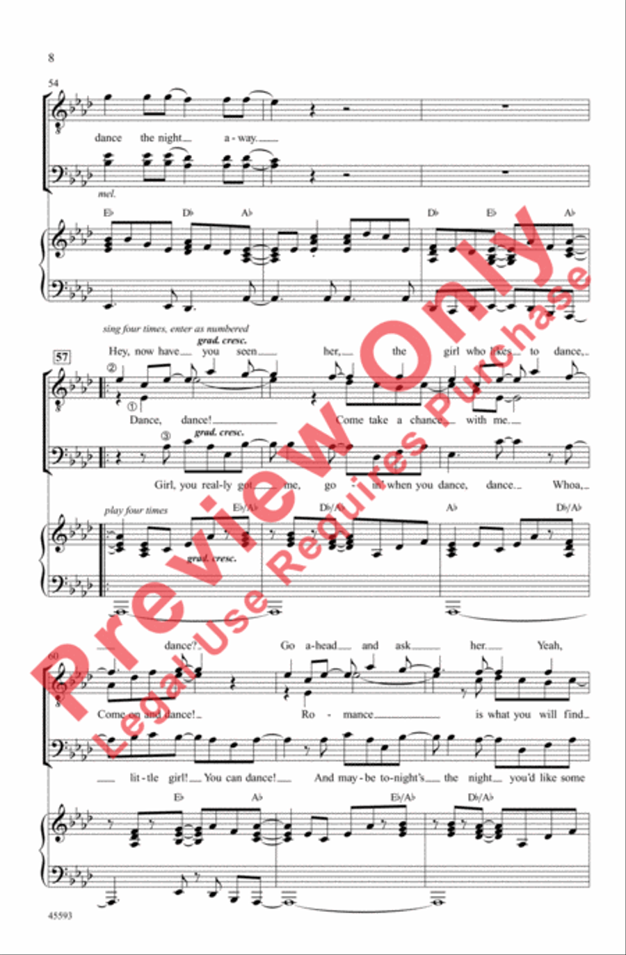 Dance the Night Away Dance the Night Away Men's Choir scores gallery preview page 8