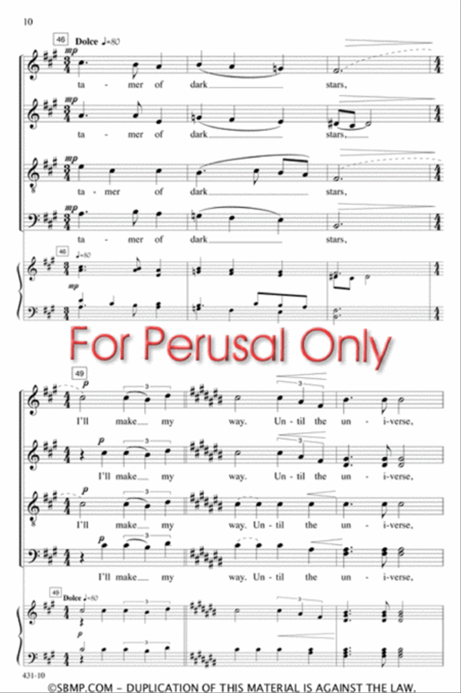 With a Lily in Your Hand - SATB Octavo 4-Part scores gallery preview page 9