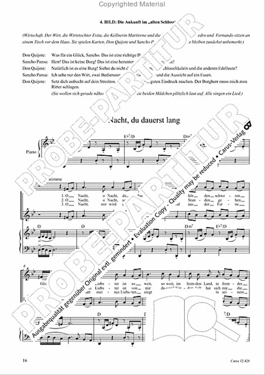 Die seltsamen Abenteuer von Don Quijote und Sancho Pansa Unison Choir scores gallery preview page 18