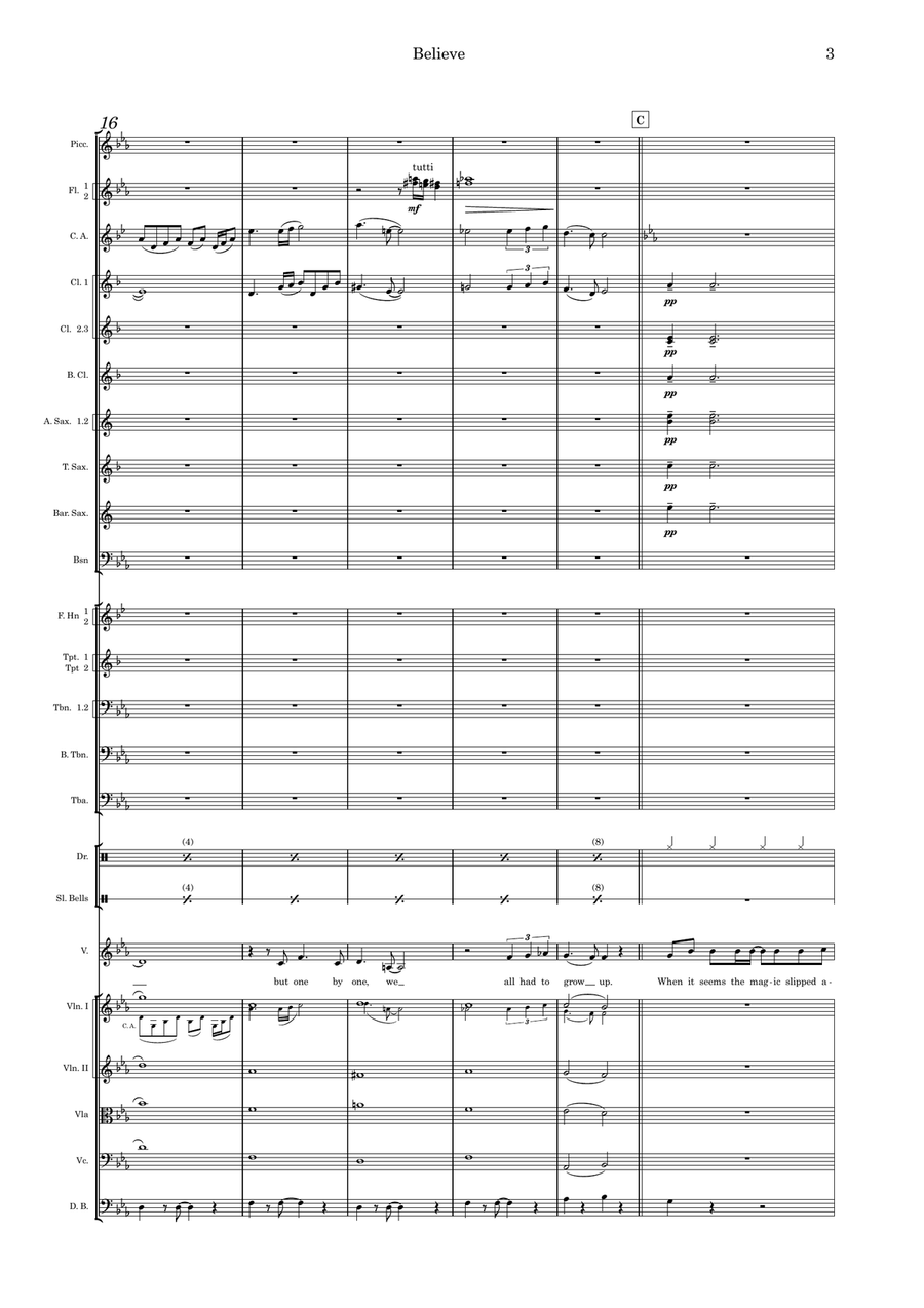 Believe Full Orchestra scores gallery preview page 3