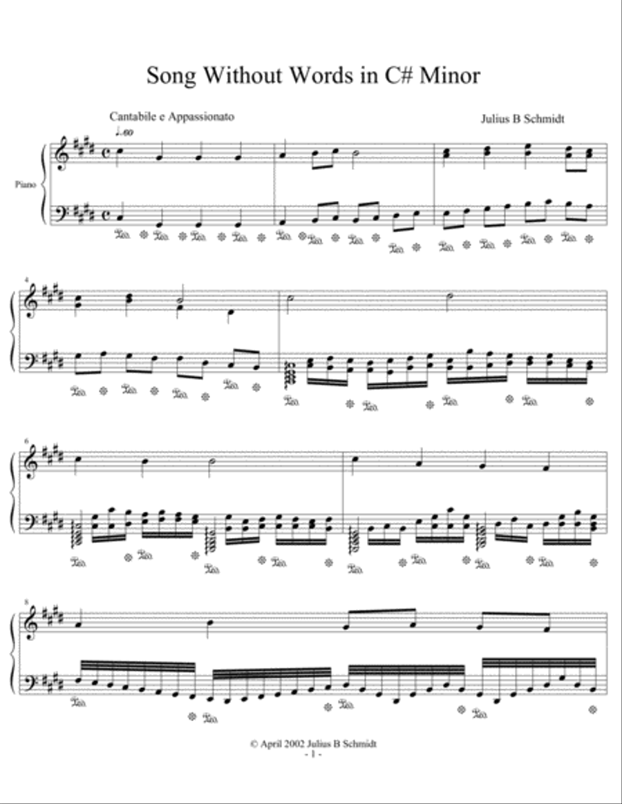 Song Without Words Set 2, No. 5 in C-Sharp minor Piano Solo scores gallery preview page 2