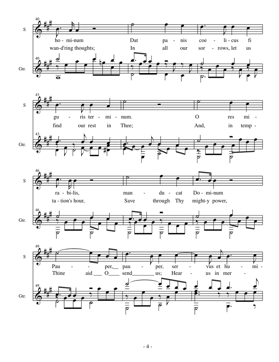 Panis Angelicus (for soprano voice and classical guitar) Panis Angelicus (for soprano voice and classical guitar) Acoustic Guitar scores gallery preview page 5