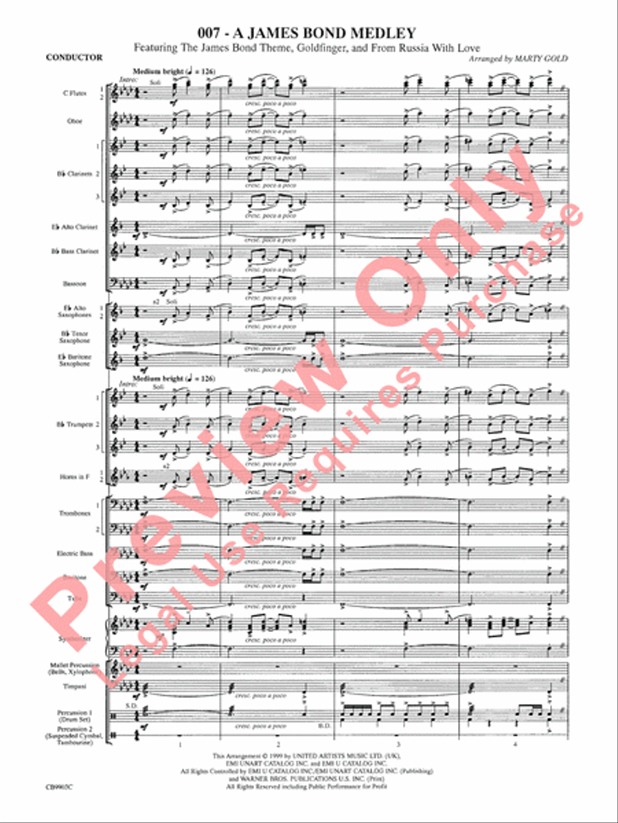 007 -- A James Bond Medley Concert Band scores gallery preview page 4
