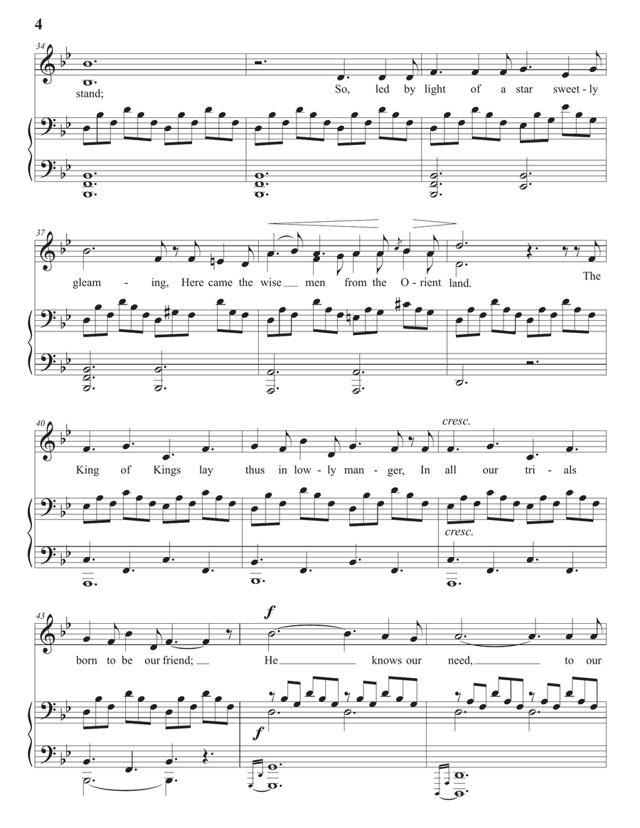 ADAM: O Holy Night (transposed to B-flat major) Piano, Vocal scores gallery preview page 5