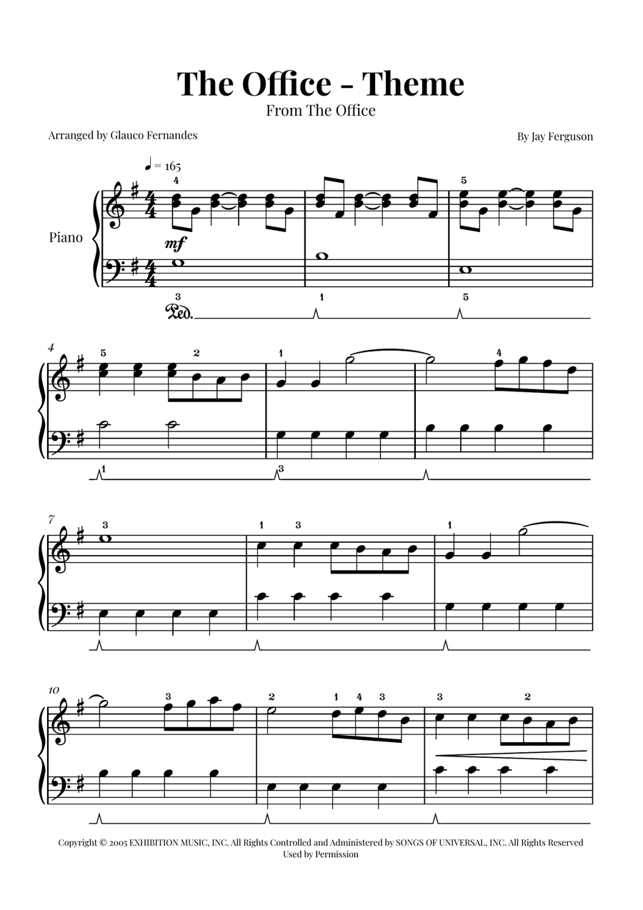 The Office - Theme Piano Solo scores gallery preview page 1