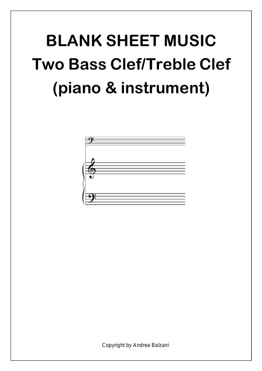 Blank Sheet Music Two Bass Clef & Treble Clef Easy Piano scores gallery preview page 1