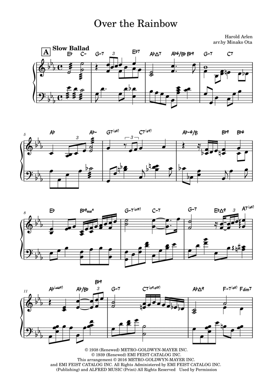 Over The Rainbow Over The Rainbow Marimba scores gallery preview page 1
