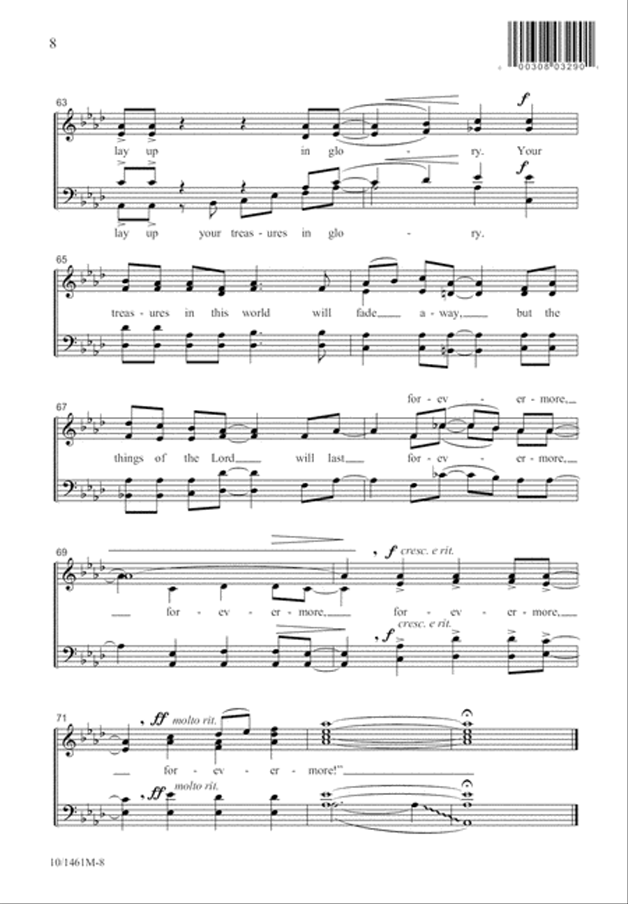 Lay Up Your Treasures in Heaven 4-Part scores gallery preview page 9