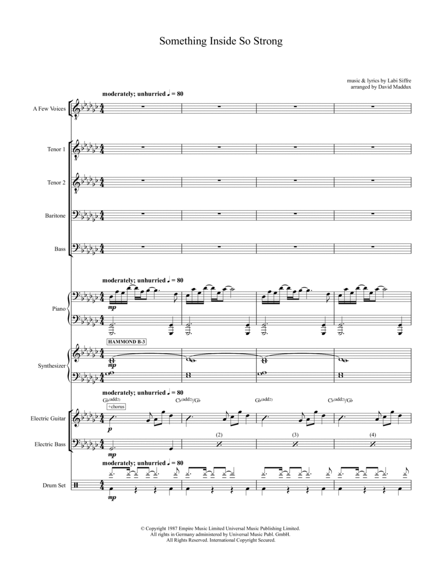 (something Inside) So Strong Small Ensemble scores gallery preview page 1
