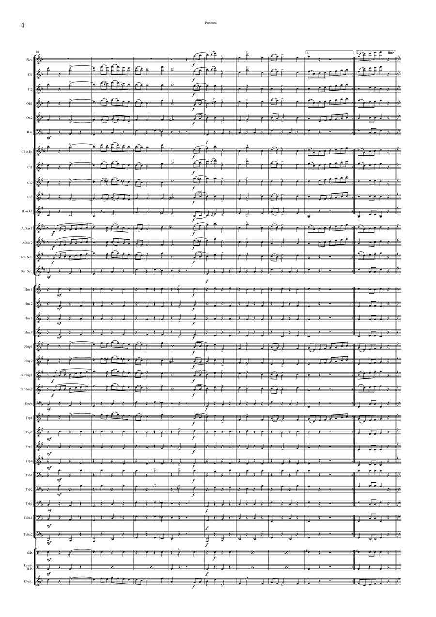 József Nádor March Concert Band scores gallery preview page 6
