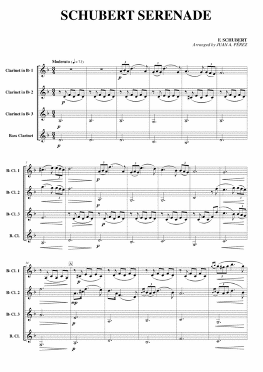 Schubert Serenade - Clarinet Quartet image number null